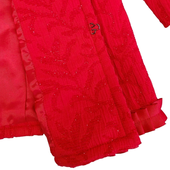 Coldwater Creek Red Decorative Ruffle Accent Jackt - Picture 9 of 11